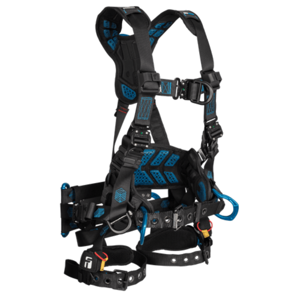 Falltech Carbon FT-One 6D Tower Climber Full Body Harness, Tongue Buckle Leg Adjustments from Columbia Safety